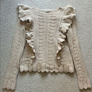 Love Shack Fancy Alpaca Crochet Knit Sweater